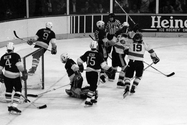 Fife Flyers v Whitley Warriors, British ice hockey championship finals weekend at Wembley, 1980s 