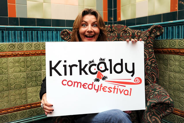 Jo Caulfield launches Kirkcaldy Comedy Festival with a photo-shoot in Betty Nicols (Pic: Walter Neilson)