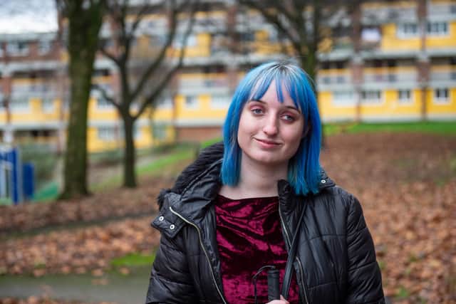 Jerri Mather outside her home in Sheffield.