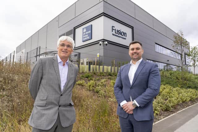 Ian Grayson (of Jacobs) and Damon Johnstone (Head of Fusion Technology Centre) at a first look at Fusion Technology facility at the Advanced Manufacturing Park.  Picture Scott Merrylees