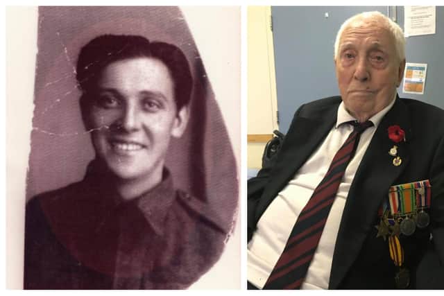 Sheffield WW2 veteran Jack Kelly pictured during the war and more recently