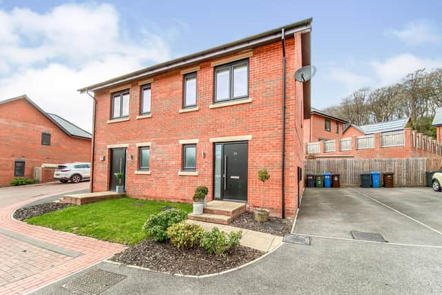 This two bedroom semi-detached house in Hastings Grange, Millhouses, is on the market for £275,000. It is immaculately presented and a new build, says Purplebricks.