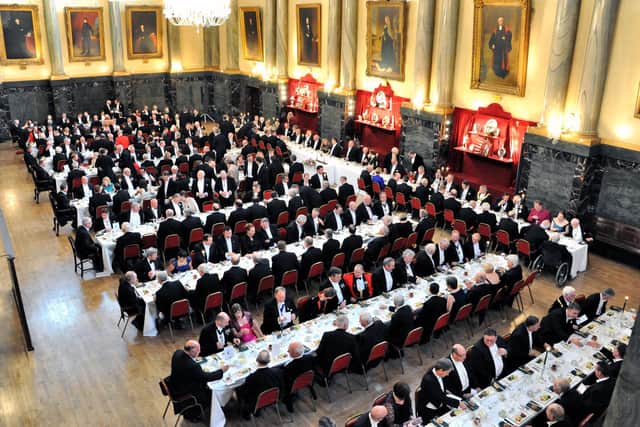The white-tie Cutlers' Feast at the Cutlers' Hall, Sheffield.