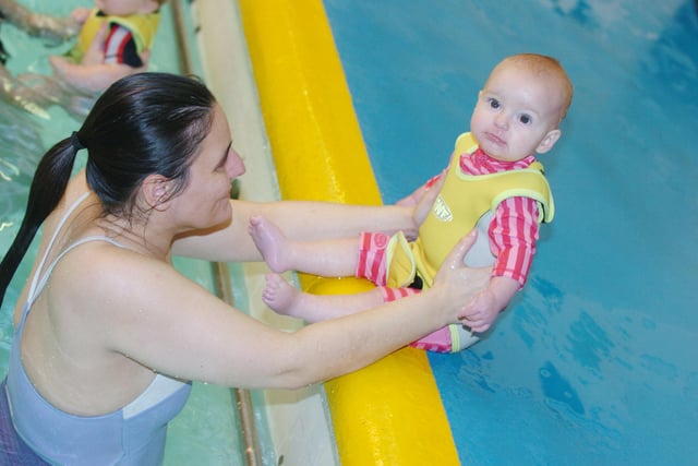 Catherine Howsham, and eight-month-old daughter Erin, of Belton, enjoyed Swim Tots at Doncaster Deaf College in 2008