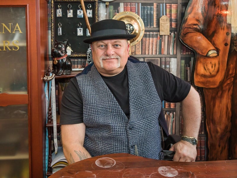 Anthony Duke (57) has welcomed back customers to his shop Head Case Curios on Albert Road. Picture: Mike Cooter (220521)