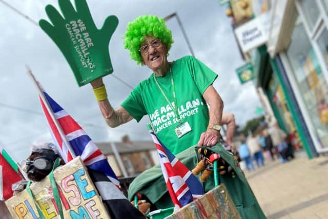 John Burkhill, from Sheffield, is aiming to raise £1m for Macmillan Cancer Support. He is affectionately known as 'the man with the pram'