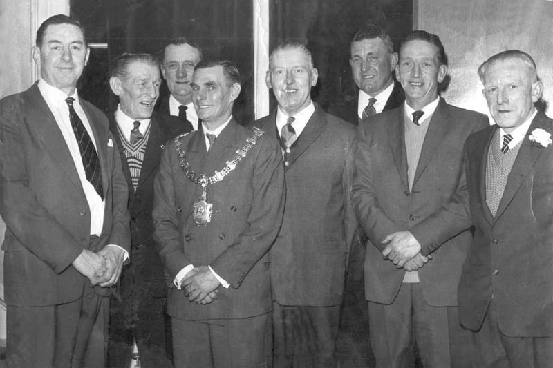 The crew of the RNLI Lifeboat The Princes Royal pictured in 1964 with the then Mayor of Hartlepool. Can you spot someone you know?