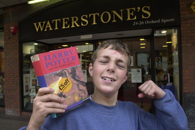 Josh Heller of Broomhill with is copy of Goblet of Fire in 2000