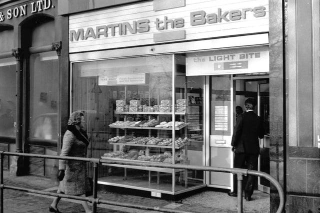 Long before Greggs monopolised the market for pies and sausage rolls, Martins the Bakers were the top dogs in town, with branches all over Edinburgh and beyond. The outlet pictured shows the company's 'Light Bite' snack bar.