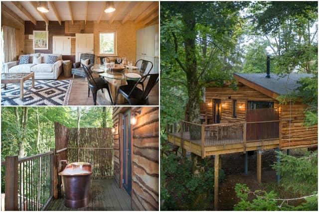 Lanrick Treehouses can be found on the Lanrick estate, near Doune, in Stirlingshire picture: Lanrick Treehouses