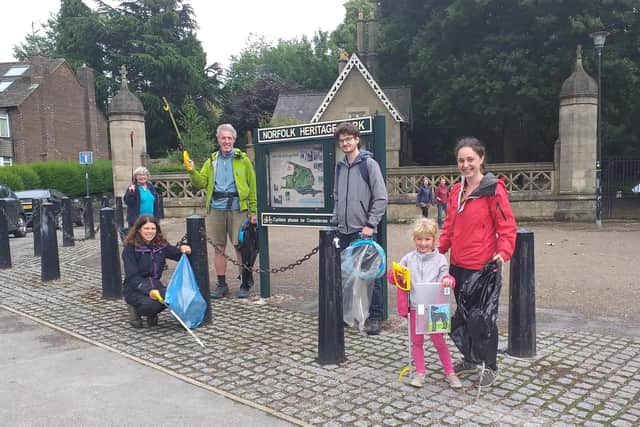 A group of selfless volunteers cleared litter from Norfolk Heritage Park