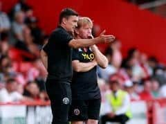 Sheffield United manager Paul Heckingbottom with his assistant Stuart McCall