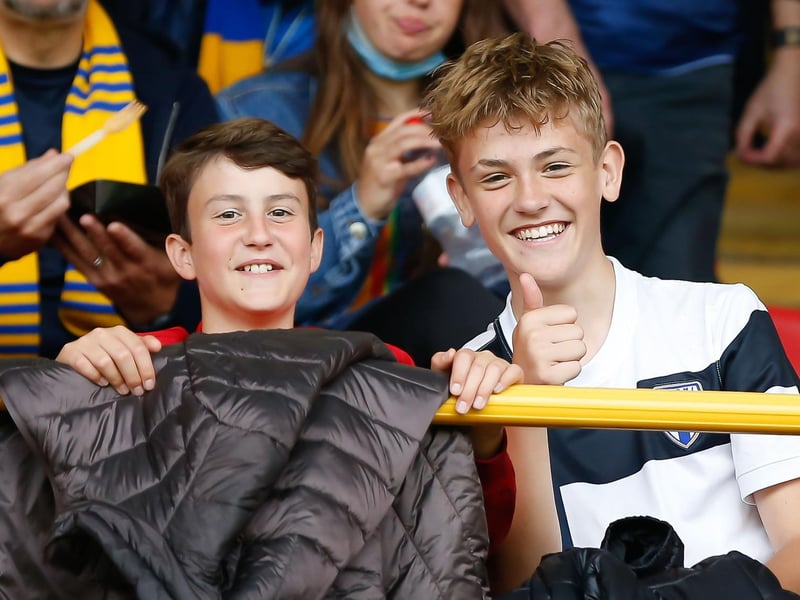 Mansfield fans at the Breyer Group Stadium for the match against Leyton Orient.