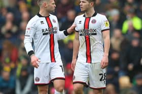 Sheffield United's Oliver Norwood of Sheffield United and fellow midfielder James McAtee: Simon Bellis / Sportimage