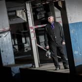 Sheffield ghost expert Mr P Dreadful in the former print works in the old Star building in York Street, where ghosts have been seen over the years