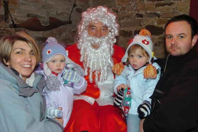 Pictured at the Whirlow Hall Christmas Fair, where Karen and Stephen Naylor and seen with their children  Esme and Lily visiting Father Christmas.