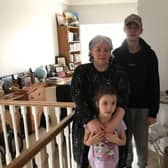 Masha Golovay, who lives in Grenoside, Sheffield, with her niece Agnes, aged seven, and nephew Oleksiy, 17, in Ukraine this week. She hopes to bring them and four other relatives to safety in the UK