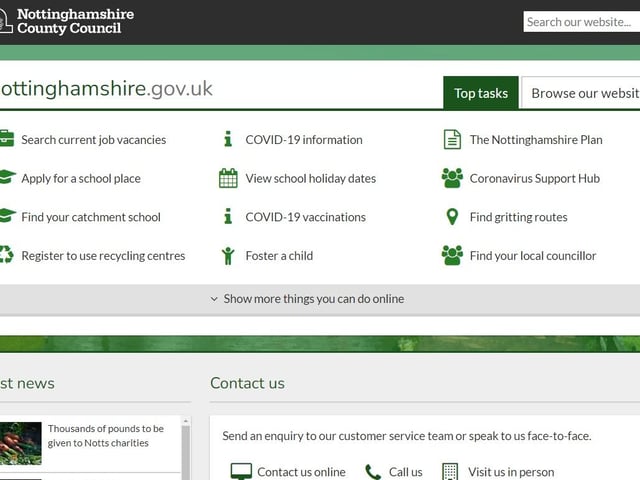 Some 4,274,838 external visits to Nottinghamshire Council's website were made from January 1 to December 9, an increase of 34.76 per cent compared with the same period in 2020, when 3,164,413 visits were made.