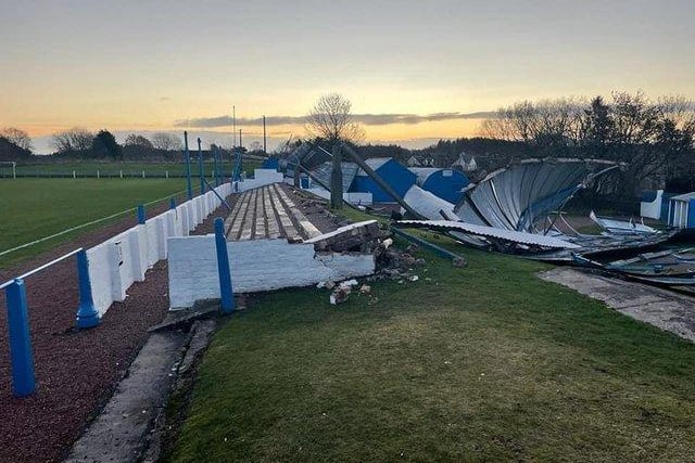 Lanark United FC was 'devastated' after Storm Arwen tore through their stadium