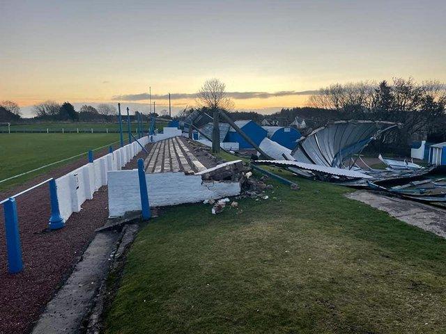 Lanark United FC was 'devastated' after Storm Arwen tore through their stadium