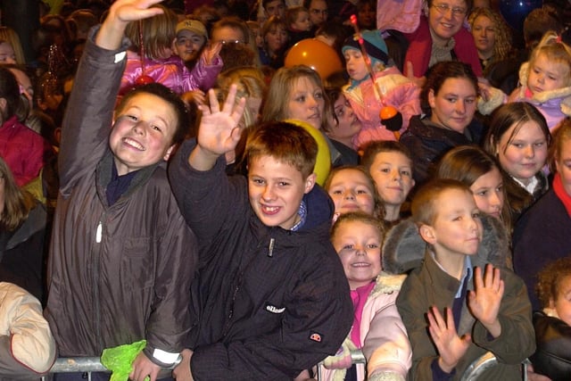 Fun time in Doncaster  in 2002 when the Christmas lights were switched on.