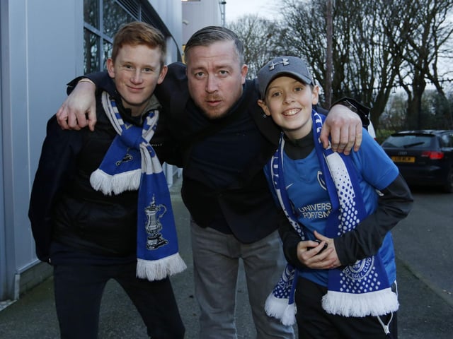 Supporters outside Fleetwood's Highbury Stadium ahead of the FA Cup clash in January.