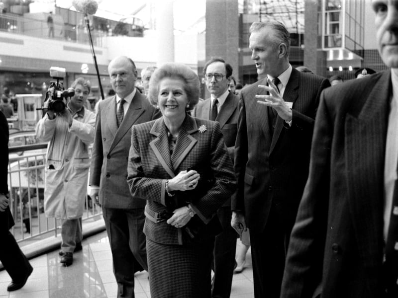 Prime Minister Margaret Thatcher officially opened the St Enoch centre in March 1990 - Mrs Thatcher was given a guided tour by centre manager George Ritchie.