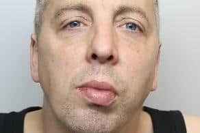 Pictured is Marcus Arandall, aged 40, of of Brinckman Street, Barnsley, who was sentenced at Sheffield Crown Court to 24 months of custody after he pleaded guilty to a sexual assault and affray.