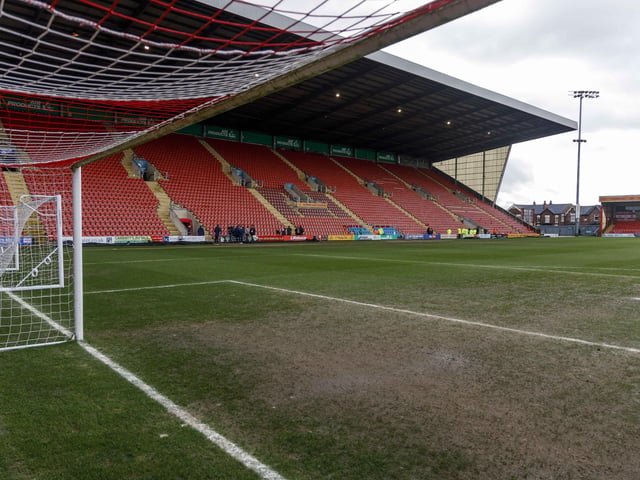 It's hard to spot a fault in the pitch from this this goalmouth angle. By this stage the rain had stopped - but the decision to cancel the game had already been made.