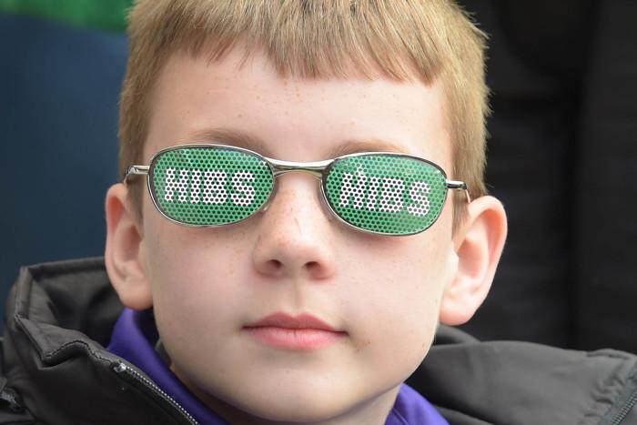 This young fan couldn't see past Hibs for the win. Picture: SNS/ Alan Harvey