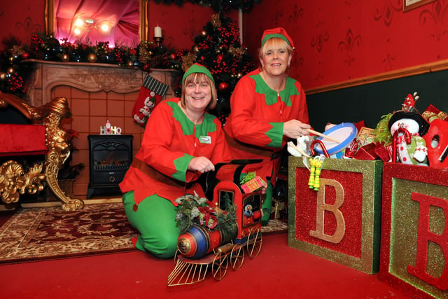 Asda elves Mavis Maughan and Tracey Tough put the finishing touches to the Boldon stores Santa's Grotto in 2012.