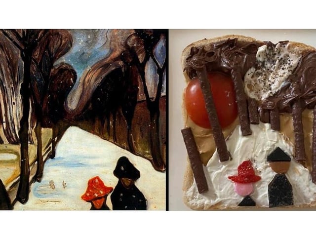 Caroline Barnes, a human resources business partner at the University of Portsmouth, has been recreating famous paintings on her toast