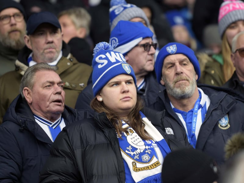 Owls fans in the 33.000 crowd at Hillsborough on Saturday Pic Steve Ellis