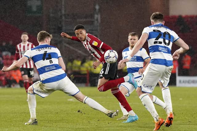 Sheffield United's teenage striker Daniel Jebbison in action against QPR earlier this week: Andrew Yates / Sportimage