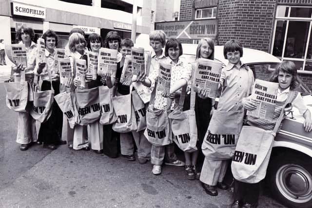 Green 'Un newsboys and girls ready for the new season in August 1975. Are you pictured?