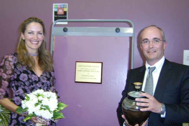 Lord and Lady Edward Manners officially open the new sixth form block and sports facilities at Lady Manners School in 2006