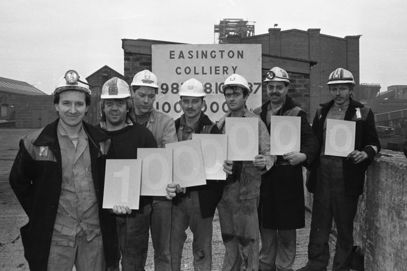 Easington Colliery miners produced their fastest millionth tonne in 1987, a week ahead of their achievement in 1986.