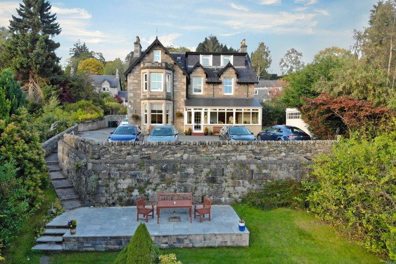 Unique and prestigious Victorian Highland country house hotel with commanding views over the historic town of Pitlochry and the Tummel Valley - £795,000.