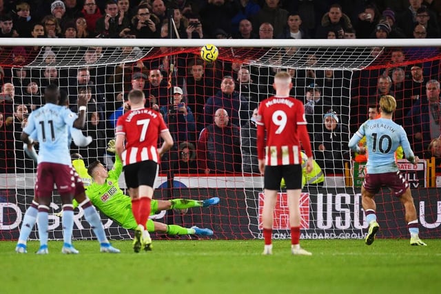 This one worked out alright in the end. Villa were awarded a penalty by VAR after John Egan handled the ball. Jack Grealish smashed the spot kick against the bar and United won 2-0 (Photo by Clive Mason/Getty Images)