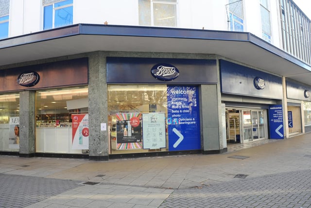 Boots in Commercial Road, Portsmouth is open during the lockdown. Picture: Sarah Standing (051120-7701)