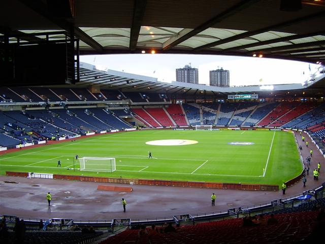 Hampden Park was closed in 1998 as construction of a new south stand progressed. The new-look and all-seater arena reopened in time for the 1999 Scottish Cup Final between Celtic and Rangers and to witness the controversial moment referee Hugh Dallas was pelted with a coin.