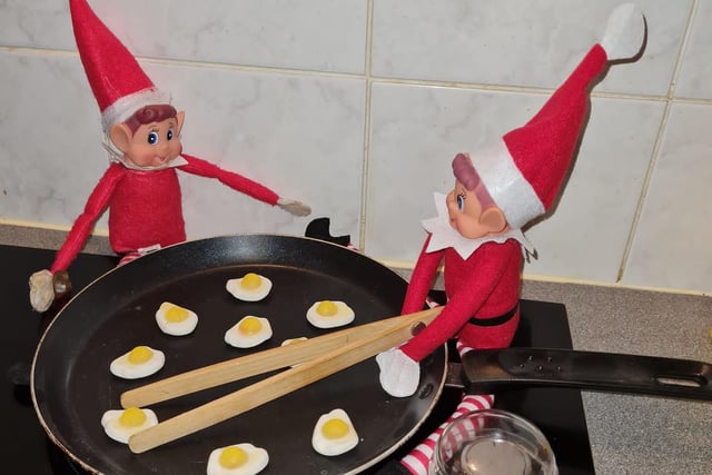 Stuart McQuillan sent in this photo of elves cooking breakfast,