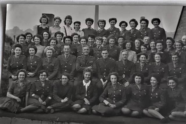 Florence, third from left, front row, with Royal Army Pay Corps colleagues