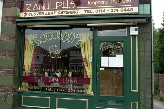 Pictured is Ranulph's restaurant, Hutcliffe Wood Road, Sheffield, September 2002