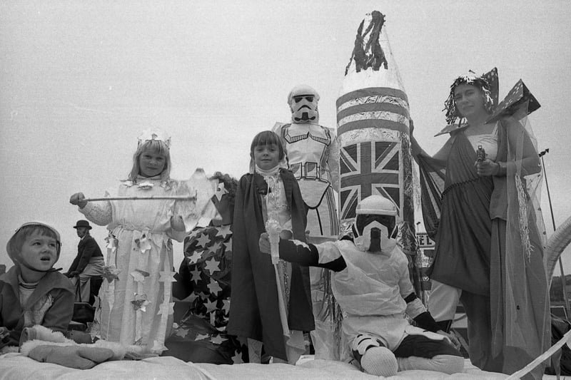 The Houghton Ladies float in the 1983 Houghton Feast. It looks like great fun!