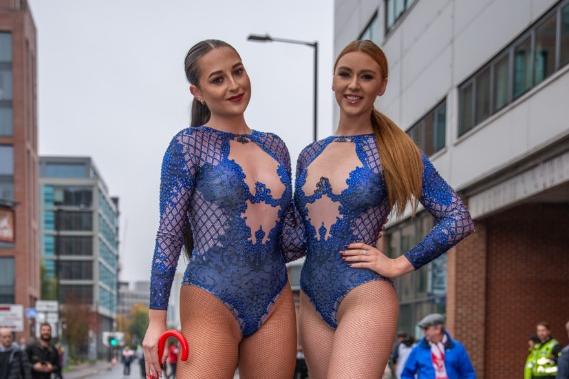 There was entertainment outside Bramall Lane ahead of the Rugby League World Cup fixture between England and Greece yesterday (Photo: Harry Sykes)
