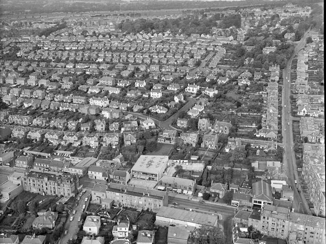 Aerial view of St Johns Road in Edinburgh