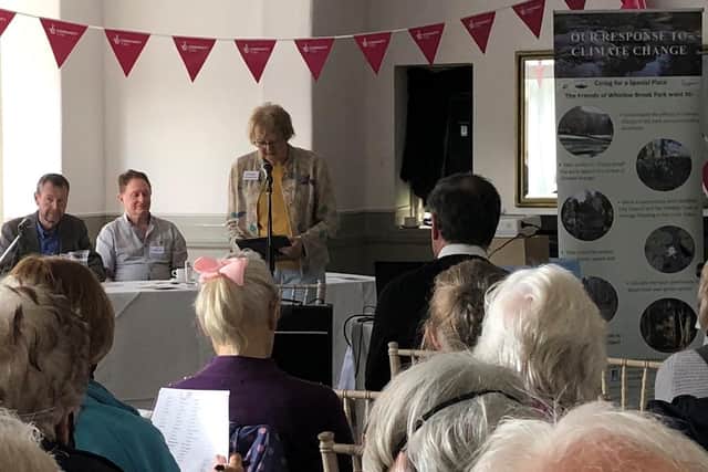 The Sheffield community group, Friends of Whirlow Brook Park, has been praised at the launch of its project to take action over climate change. Pictured is the launch event for the project,  called Adapting our park and our community to climate change