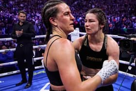 Chantelle Cameron and Katie Taylor pic Mark Robinson Matchroom
