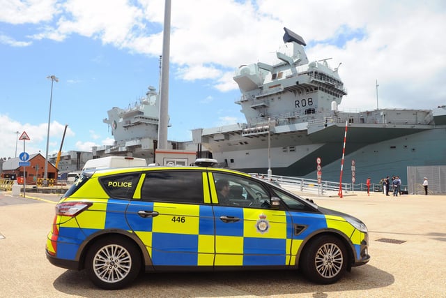 Police presence at Portsmouth Naval Base. Picture: (020720-927)